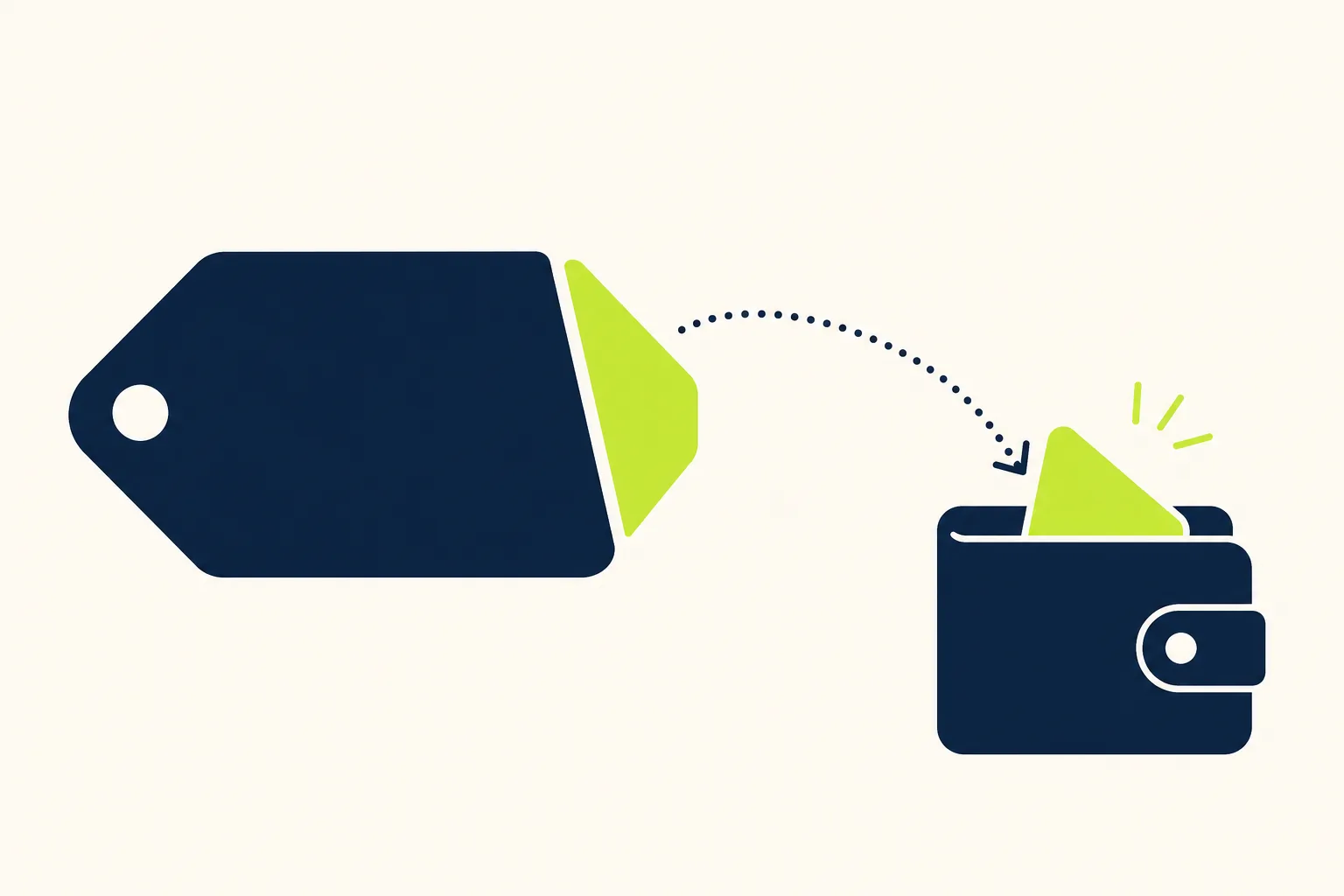 Where the commission comes from A small commission slice separating from a price tag and flowing into a publisher's wallet
